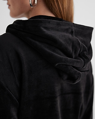 Velour Crew Neck Relaxed Sweatshirt