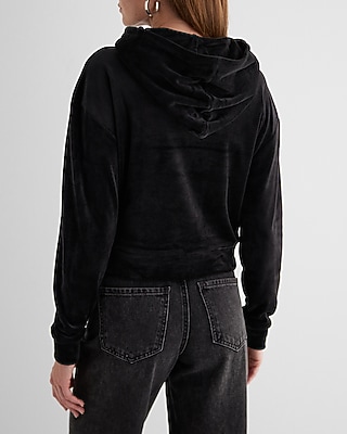 Velour Crew Neck Relaxed Sweatshirt