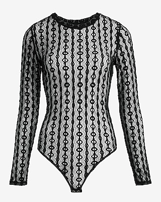 Lace Crew Neck Long Sleeve Bodysuit - image 5