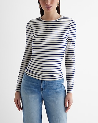 fitted white long sleeve top