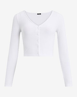 Ribbed V-Neck Cropped Cardigan