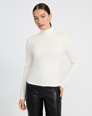 Fitted Mock Neck Gold Button Sleeve Tee