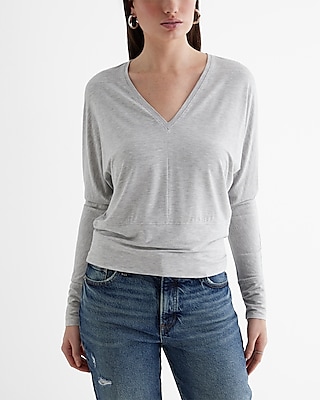 V-Neck Long Sleeve Banded Bottom Soho Tee Women's