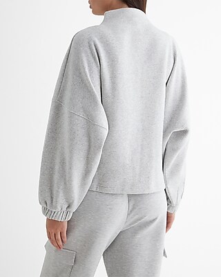 Mock Neck Zip Up Fleece Sweatshirt | Express