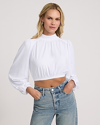 229【BRIEFING】 MESH MOCK NECK RELAXED FIT Mesh Mock Neck Bodysuit | Express