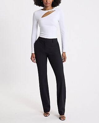 Body Contour Stretch Cotton Cutout Cropped Tee - image 3