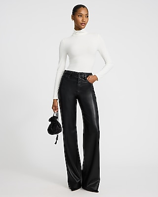 Fitted Ribbed Mock Neck Long Sleeve Tee