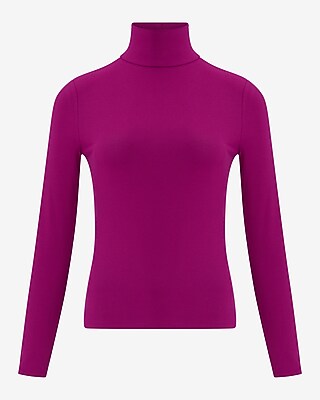 Fitted Ribbed Mock Neck Long Sleeve Tee