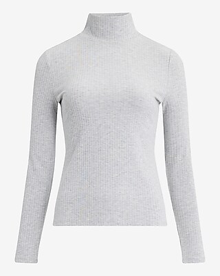 Ribbed Long Sleeve Mock Neck Tee