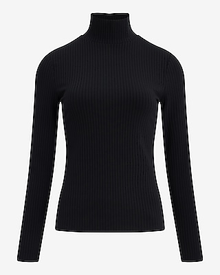 Ribbed Long Sleeve Mock Neck Tee