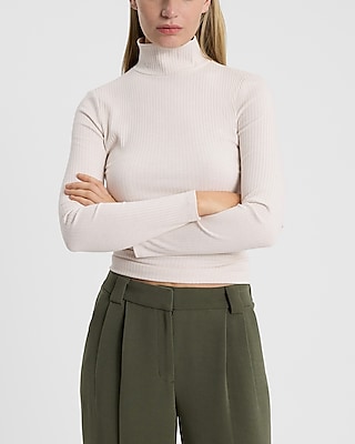 Ribbed Long Sleeve Mock Neck Tee