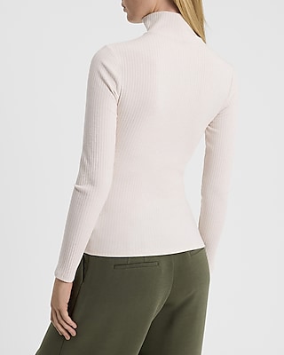 Ribbed Long Sleeve Mock Neck Tee