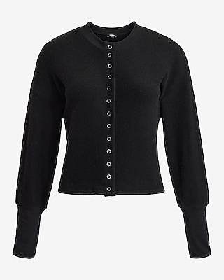 Waffle Long Sleeve Button Front Top