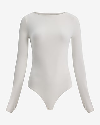 Body Contour Cozy Boat Neck Long Sleeve Bodysuit