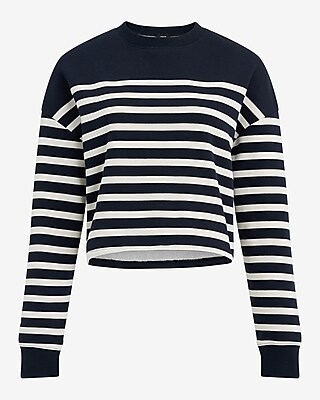 Boxy Striped Fleece Sweatshirt