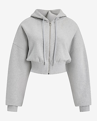 Relaxed Zip Up Cropped Hoodie