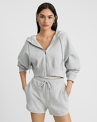 Relaxed Zip Up Cropped Hoodie