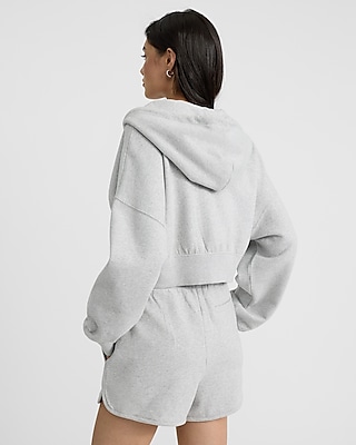 Relaxed Zip Up Cropped Hoodie