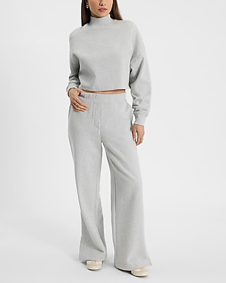 Mock Neck Cropped Sweatshirt