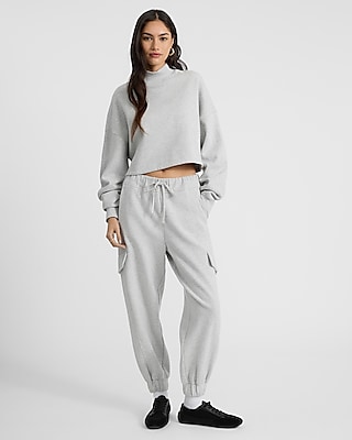 Mock Neck Cropped Sweatshirt