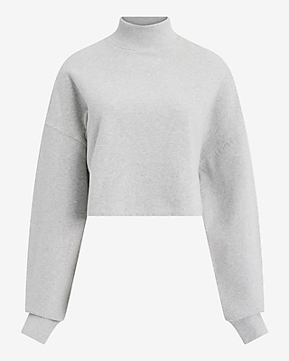 Mock Neck Cropped Sweatshirt