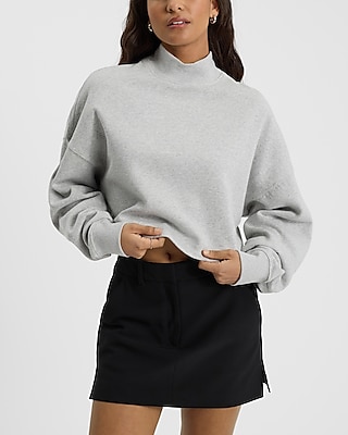 Mock Neck Cropped Sweatshirt