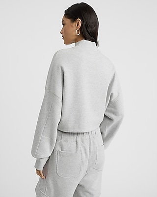 Mock Neck Cropped Sweatshirt