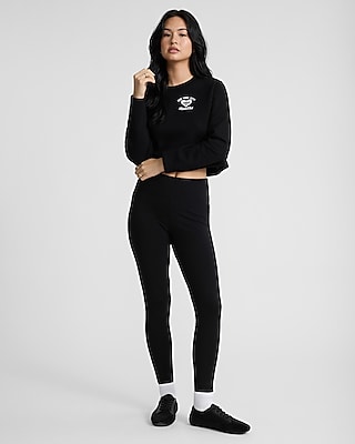 Heart Graphic Crew Neck Cropped Sweatshirt