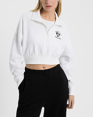 X-girl◆CONTRAST PIPING CROPPED HOODIE/M/コットン/WHT/105241012010 YanHoo Women's Cropped Hoodies Color Block Full Zip Up Cute