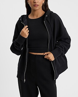 Relaxed Zip Up Hoodie | Express