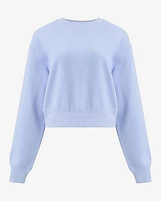 Crew Neck Banded Bottom Cropped Sweatshirt