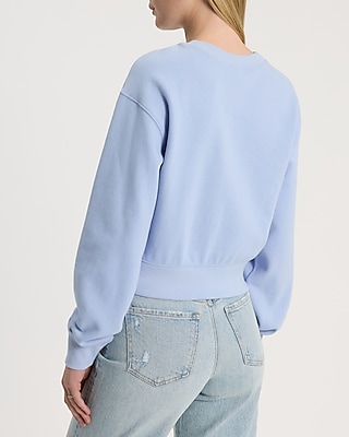 Crew Neck Banded Bottom Cropped Sweatshirt