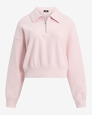 Quarter Zip Cropped Sweatshirt