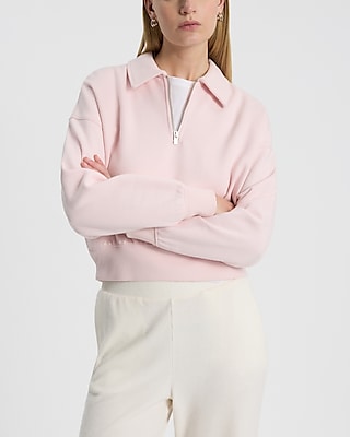 Quarter Zip Cropped Sweatshirt