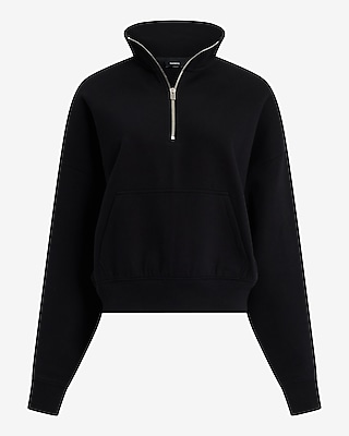 Relaxed Quarter Zip Banded Bottom Sweatshirt