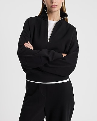 Relaxed Quarter Zip Banded Bottom Sweatshirt