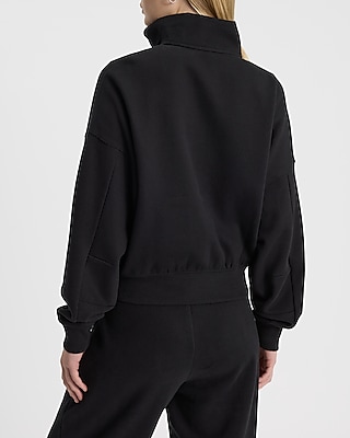 Relaxed Quarter Zip Banded Bottom Sweatshirt