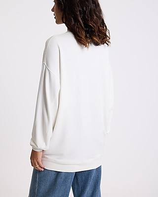 Crew Neck Side Zipper Oversized Sweatshirt