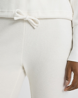 Waffle Mock Neck Long Sleeve Cinched Bottom Top