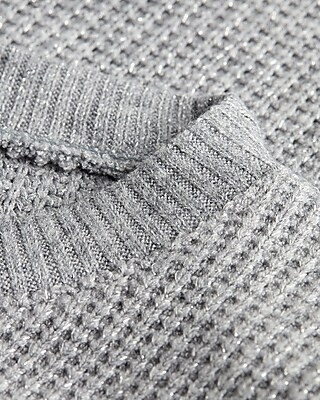 Glitter Waffle Long Sleeve Cropped Henley Tee