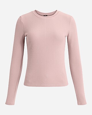Waffle Fitted Crew Neck Long Sleeve Tee