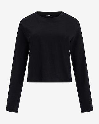 Cotton Crew Neck Long Sleeve Boyfriend Tee