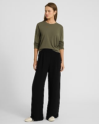 Cotton Crew Neck Long Sleeve Boyfriend Tee