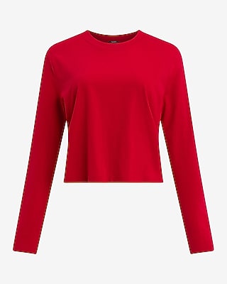 Cotton Crew Neck Long Sleeve Boyfriend Tee