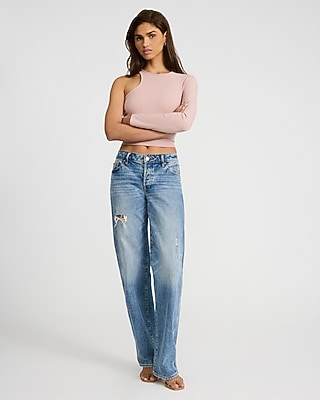 Ribbed Asymmetrical Crew Neck Tee
