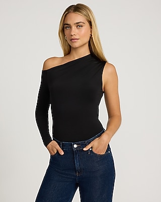 One Shoulder Button Front Cropped Vest