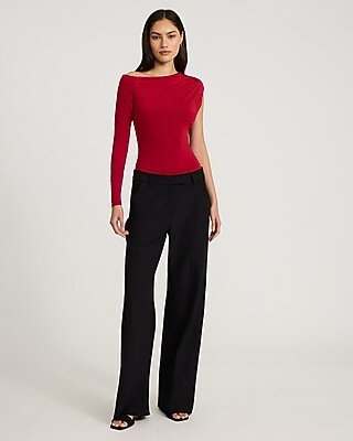 Body Contour Compression Ruched One Shoulder Long Sleeve Bodysuit - image 3