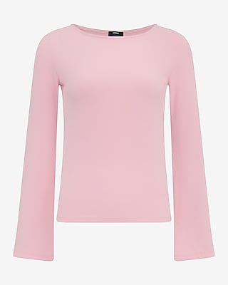 Ribbed Crew Neck Bell Sleeve Tee