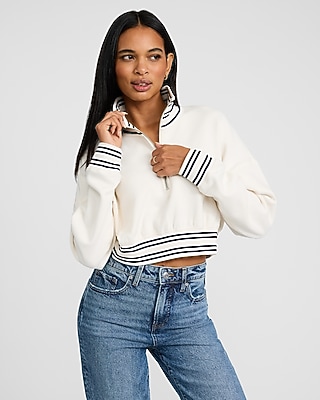 Puff Sleeve Zip Up Sweatshirt | Express