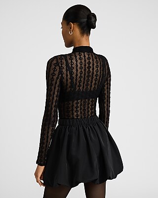 Lace Mock Neck Long Sleeve Bodysuit - image 3